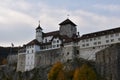 Castle Aarburg in lateral view in autumn with overcast sky. Royalty Free Stock Photo