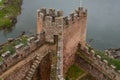 Almourol Templar castle, located in an islet in the Tagus tiver, central Portugal Royalty Free Stock Photo