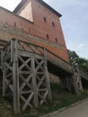 Castle ancient architecture in town Lida, Belarus
