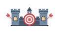 Castle with Archery Target for Strategic Aim, vector design Generative AI Royalty Free Stock Photo