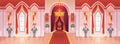 Castle ballroom. Interior medieval royal palace throne royal ceremony room hall kingdom rich fantasy game cartoon