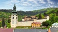 Castle of Banska Stiavnica with baroque church, Slovakia