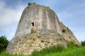 Castle battlement ruins Corfe Dorset England Purbeck Hills