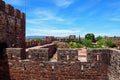 Castle battlements and courtyard, Silves, Portugal. Royalty Free Stock Photo