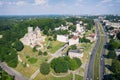 Castle in bedzin, The stone royal castle in silesia poland aerial drone photo