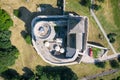 Castle in bedzin, The stone royal castle in silesia poland aerial drone photo