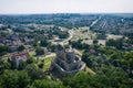 Castle in bedzin, The stone royal castle in silesia poland aerial drone photo