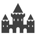 Castle black icon, fortress with towers silhouette Royalty Free Stock Photo