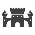 Castle black icon, medieval building and architecture