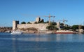 Castle in Bodrum, Turkey. View fom the sea Royalty Free Stock Photo