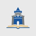 Castle Book Education Logo Design Royalty Free Stock Photo