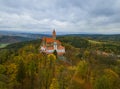 Castle Bouzov in Czech Republic - aerial view Royalty Free Stock Photo