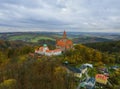 Castle Bouzov in Czech Republic - aerial view Royalty Free Stock Photo