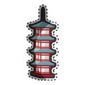 Castle building japanese culture isolated icon