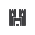 Castle building vector icon