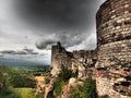 The castle is built on Beeston Crag which is in the southerly part of the Mid Cheshire Ridge Royalty Free Stock Photo