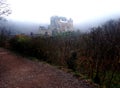 Castle Burg Eltz in the fog in autumn Royalty Free Stock Photo