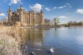 Castle at the Burgsee lake in Schwerin