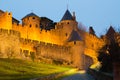 Castle of Carcassonne in evening Royalty Free Stock Photo