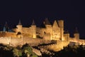 Castle of Carcassonne at night Royalty Free Stock Photo