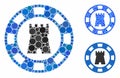Castle casino chip Mosaic Icon of Circle Dots