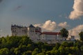 Castle in central Slovakia near Banska Bystrica city in summer day Royalty Free Stock Photo