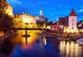Castle of Cesky Krumlov by night, Bohemia, Czech Republic Royalty Free Stock Photo