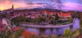 Castle Cesky Krumlov - sunset, panorama