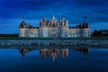 The castle of Chambord at sunset, Castle of the Loire, France Chateau de Chambord, the largest castle in the Loire Valley.