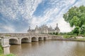 Castle of Chambord, valley of the Loire, France and bridge Royalty Free Stock Photo