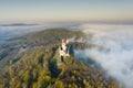 Castle Checiny near Kielce,Poland aerial view