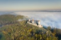 Castle Checiny near Kielce,Poland aerial view