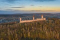 Castle Checiny near Kielce,Poland aerial view