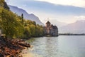 Castle Chillon Chateau de Chillon at Lake Geneva in Montreux, Switzerland Royalty Free Stock Photo