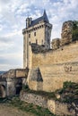 The castle of Chinon, France. clock tower Royalty Free Stock Photo