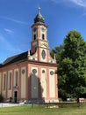 Castle church St. Marien or Schlosskirche St. Marien - Flower Island Mainau on the Lake Constance or Die Blumeninsel im Bodense Royalty Free Stock Photo