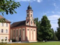 Castle church St. Marien or Schlosskirche St. Marien Flower Island Mainau on the Lake Constance or Die Blumeninsel im Bodensee Royalty Free Stock Photo