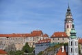 Castle and church tower in Cesky Krumlov