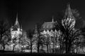 Castle in the City Park of Budapest by the night lights- Budapest Royalty Free Stock Photo