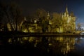 Castle in the City Park of Budapest by the night lights- Budapest Royalty Free Stock Photo