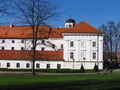 Castle of city Vlasim, view of public park, Central Bohemia region