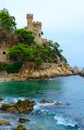 Castle on cliff near beach in Lloret de Mar, Costa Brava, Spain Royalty Free Stock Photo