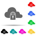 castle on the cloud multi color style icon. Simple glyph, flat vector of cyber security icons for ui and ux, website or mobile Royalty Free Stock Photo