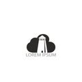 Castle cloud shape vector logo design.