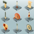 Castle color gradient isometric icons