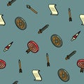Castle color outline isometric pattern