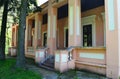 Castle with columns in pink color