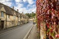 Castle Combe, UK - September 23, 2023: Row of cottages in the picturesque Cotswolds village