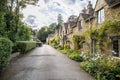 Castle Combe, UK - September 23, 2023: Row of cottages in the picturesque Cotswolds village