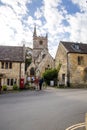 Castle Combe, UK - September 23, 2023: St Andrew's Church in historic village in Costwalds Royalty Free Stock Photo